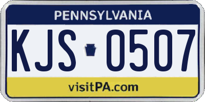 PA license plate KJS0507
