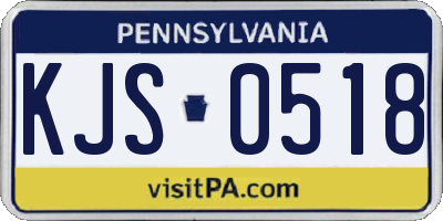 PA license plate KJS0518