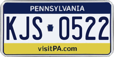 PA license plate KJS0522