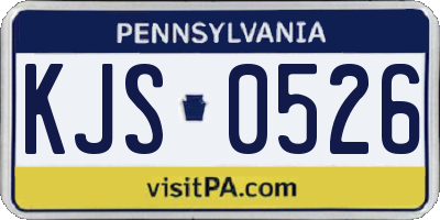 PA license plate KJS0526