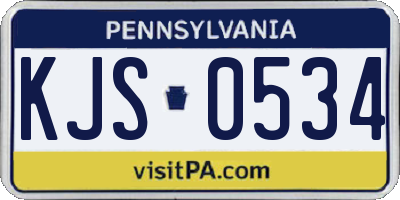 PA license plate KJS0534
