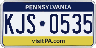 PA license plate KJS0535