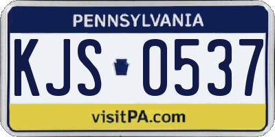 PA license plate KJS0537