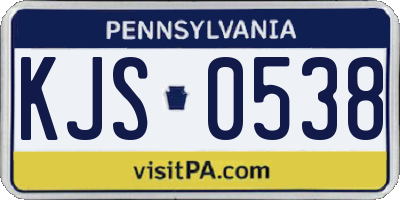 PA license plate KJS0538