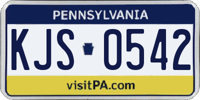 PA license plate KJS0542