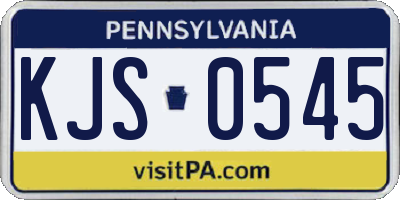 PA license plate KJS0545