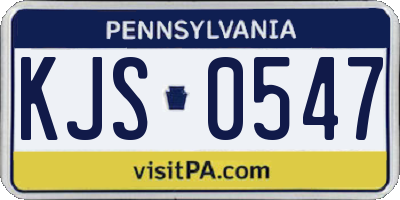 PA license plate KJS0547