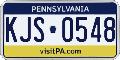 PA license plate KJS0548