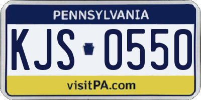 PA license plate KJS0550