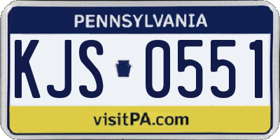 PA license plate KJS0551