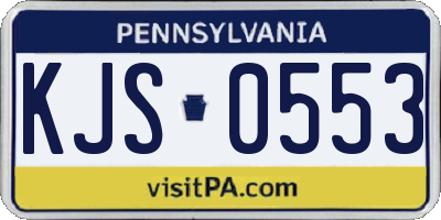 PA license plate KJS0553