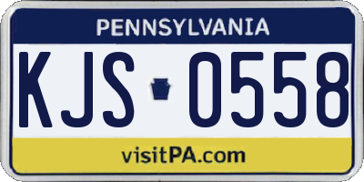PA license plate KJS0558