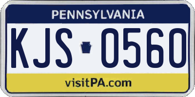 PA license plate KJS0560