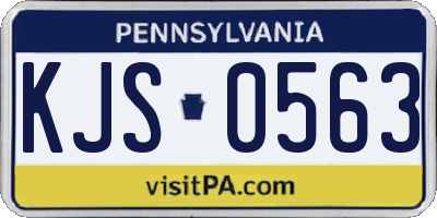 PA license plate KJS0563