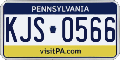 PA license plate KJS0566