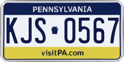 PA license plate KJS0567