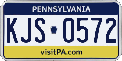 PA license plate KJS0572