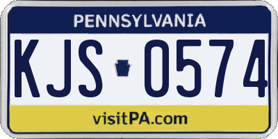 PA license plate KJS0574