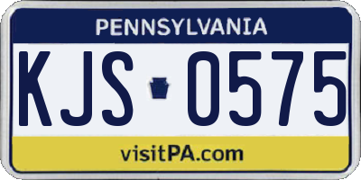 PA license plate KJS0575
