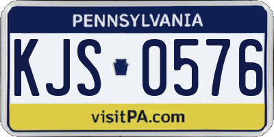 PA license plate KJS0576