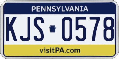 PA license plate KJS0578