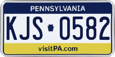 PA license plate KJS0582