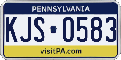 PA license plate KJS0583