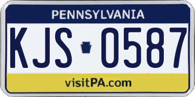 PA license plate KJS0587