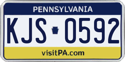 PA license plate KJS0592