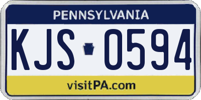 PA license plate KJS0594