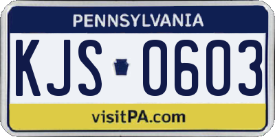 PA license plate KJS0603