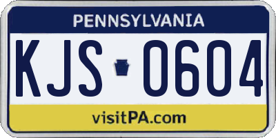 PA license plate KJS0604