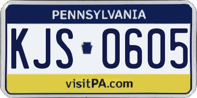PA license plate KJS0605