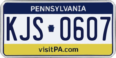 PA license plate KJS0607