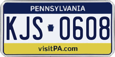PA license plate KJS0608