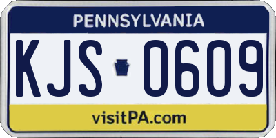PA license plate KJS0609