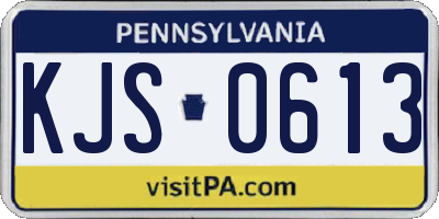 PA license plate KJS0613