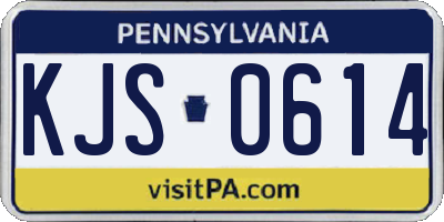 PA license plate KJS0614