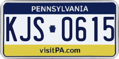 PA license plate KJS0615