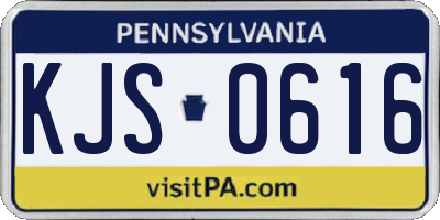 PA license plate KJS0616