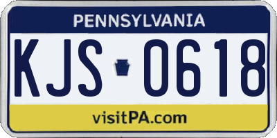 PA license plate KJS0618