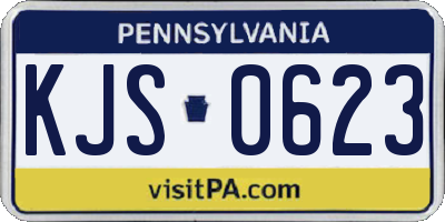 PA license plate KJS0623