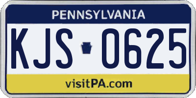 PA license plate KJS0625
