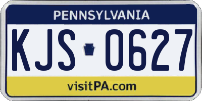 PA license plate KJS0627