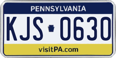 PA license plate KJS0630