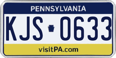 PA license plate KJS0633