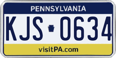 PA license plate KJS0634
