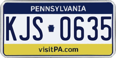 PA license plate KJS0635