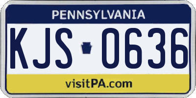 PA license plate KJS0636
