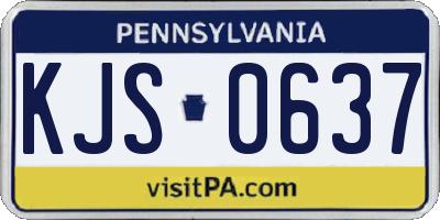 PA license plate KJS0637